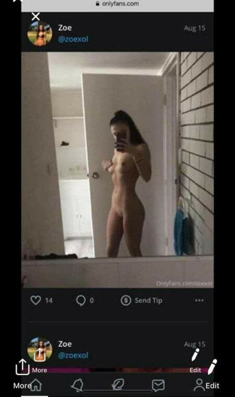 Photo nue de fuite OnlyFans de Zoe Olssen
