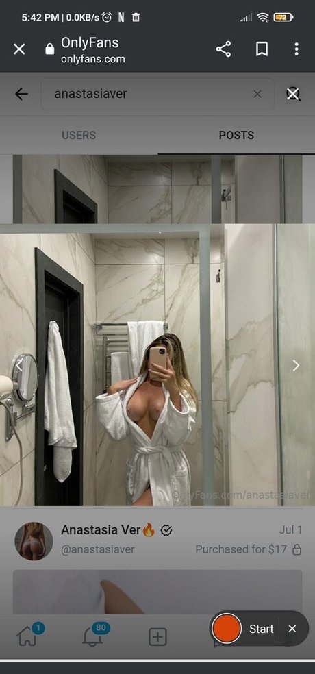 Photo nue de fuite OnlyFans de Anastasiaver
