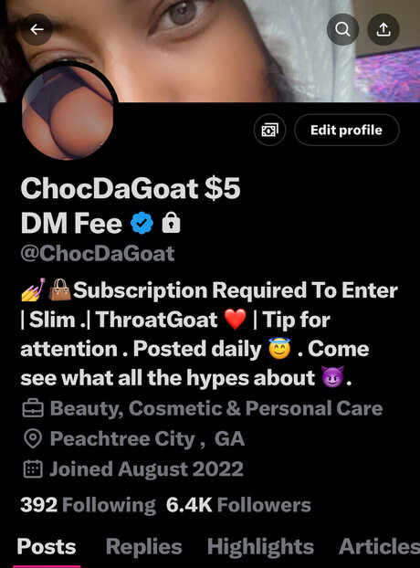 Photo nue de fuite OnlyFans de Choc Dagoat