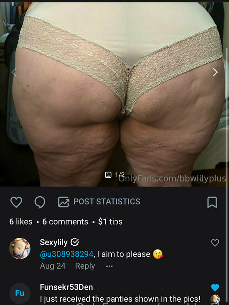 Photo nue de fuite OnlyFans de Sexybbwlily